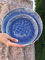 Керамическая обеденная тарелка, ярко-синего цвета "Кюрасао" 20,5 см