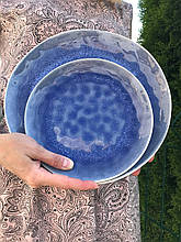 Керамічна тарілка обідня, яскраво-синього кольору "Кюрасао" 20,5 см