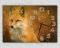 Часы интерьерные кварцевые, качественные настенные часы, оригинальные подарки для дома Лиса, 30х45 см