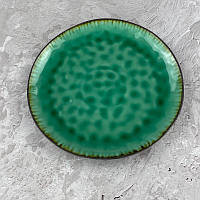 Большая керамическая тарелка, блюдо зеленого цвета "Зеленая лагуна" 27,5 см