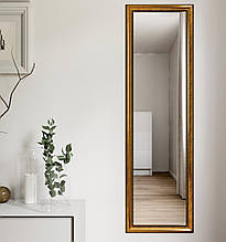 Велике настінне дзеркало в золотій рамі 170х50 Black Mirror для ванної кімнати