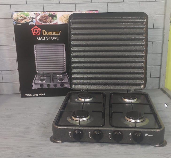 Настільний таганок газовий (газова плита на 4 конфорки DOMOTEC MS-6604-Gray, фото 1