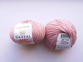 Пряжа для в'язання Бебі Коттон Gazzal Газзал (Cotton Baby Gazzal) 3444 рожевий