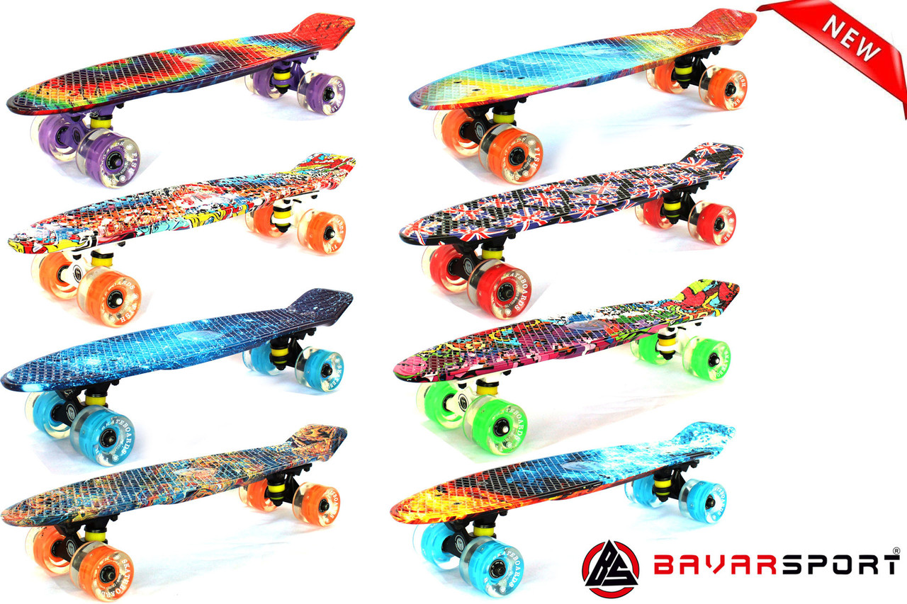 Ліцензійний, найкращої якості Пенні борд Penny Board Fish Колір синій