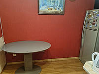 Овальний розкладний стіл Мілан В-2396 color tortora — сірувато-бежевий колір зі склом 1200/1600*800*770, фото 6