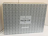 Скатертина з мереживом Maison D`or Plain & Lace Stone поліестер Ø 180 см, 40-40 см кругла коричнева, фото 5