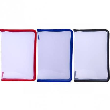 Папка А4 на змійці 305 прозора 3 кольори KNZ, фото 1