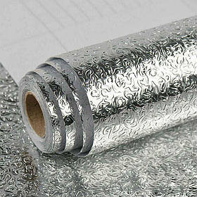 Самоклеюча фольга алюмінієва 60 см, плівка для декору та реставрації стільниць, меблів 3 м, Сріблястий
