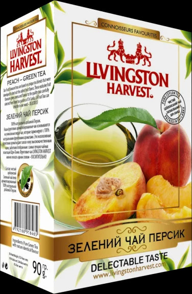 Чай зелений Персик Livingston Harvest ФБОП Цейлон 90гр