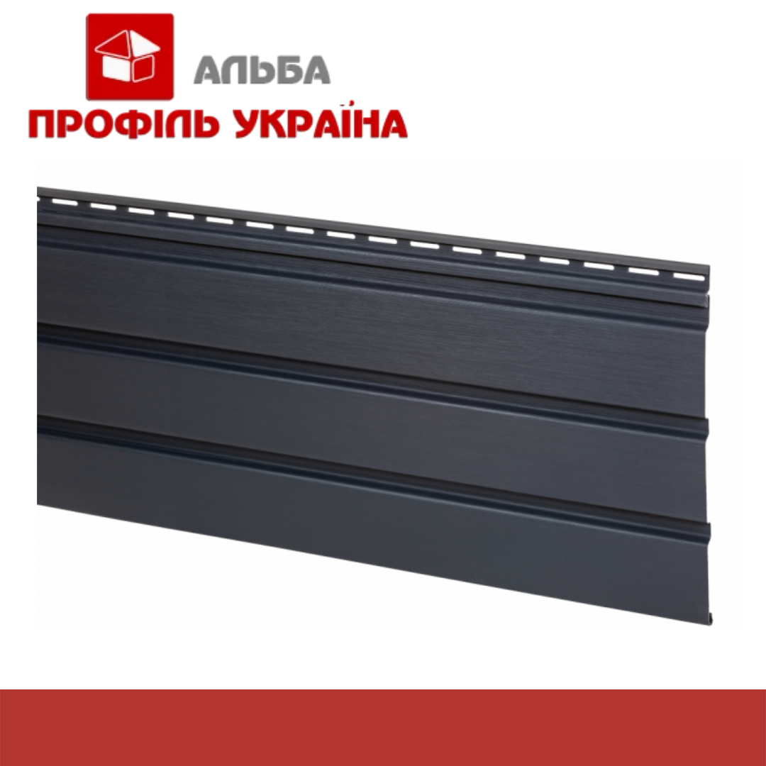 Айдахо - карнизна підшивка - ПАНЕЛЬ Айдахо ГРАФІТОВА БЕЗ ПЕРФОРАЦІЇ 3,0 М; 0,90 М2