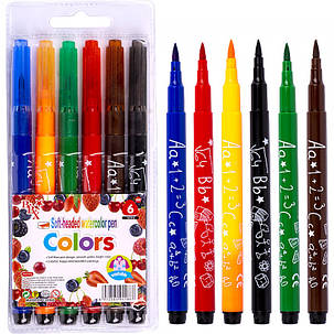 Фломастер - пензлик 6 кольорів "Colors"1818-6 KNZ, фото 1