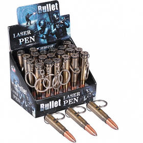 Брелок 3 в 1 "Патрон" лазер/ліхтарик/ручка KNZ