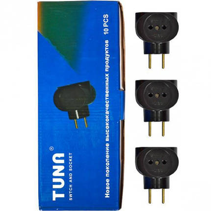 Електричний трійник чорний "Tuna" 913 KNZ, фото 2