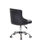 Стілець Олімп чорний кожзам зі стразами OLIMP + SV CH - Office на хром хрестовині з колесами, фото 3