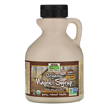 Now Foods, Органічний Кленовий сироп, клас A, темного кольору, Organic Maple Syrup, 473 мл