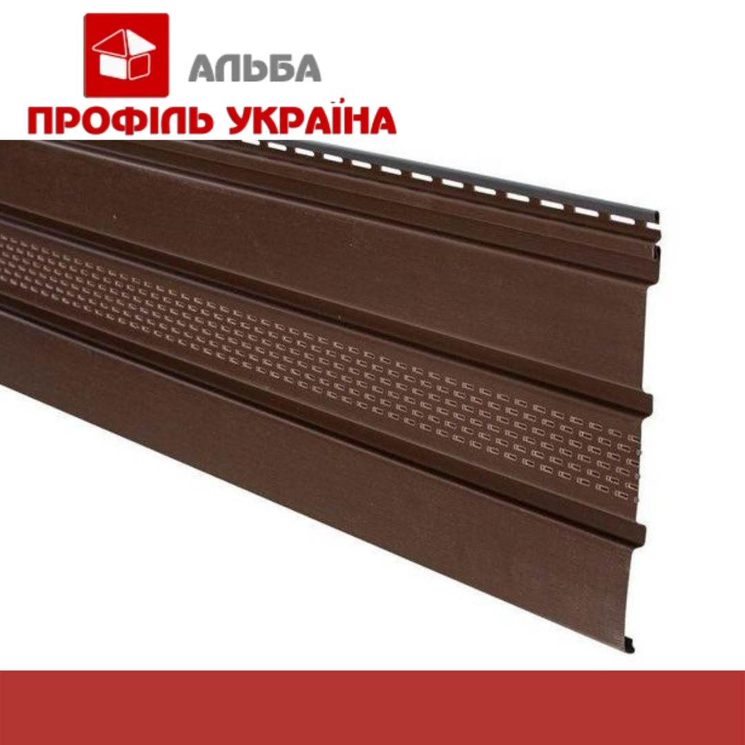 АЙДАХО - КАРНИЗНА ПіДШИВКА - ПАНЕЛЬ КОРИЧНЕВА ПЕРФОРОВАНА 3,0 М; 0,90 М2