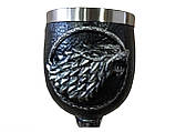 Бокал Старків 200 мл — винний келих у стилі Гри престолів, з гербом вовка, фото 5