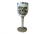 Бокал з черепом 200 мл — винний келих у суворому готичному стилі, фото 4