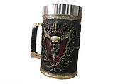 Кухоль Чашка 3D Skull Mug Череп пивний кухоль з Гербом Крилатого Черепа, фото 4
