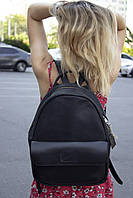 Кожаный женский рюкзак ручной работы. Городской рюкзак. Черный рюкзак