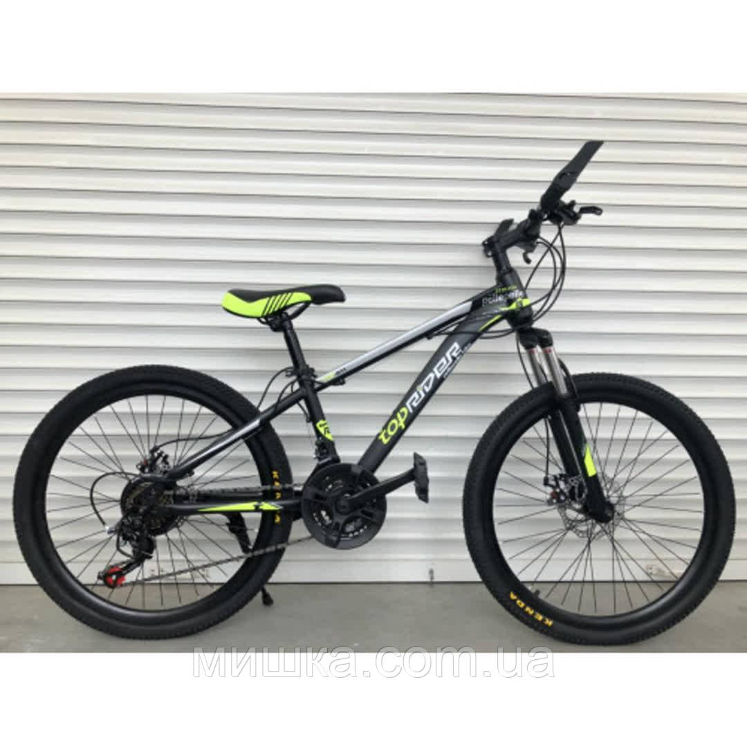 Велосипед TopRider-611 24" горный, рама 14", зеленый