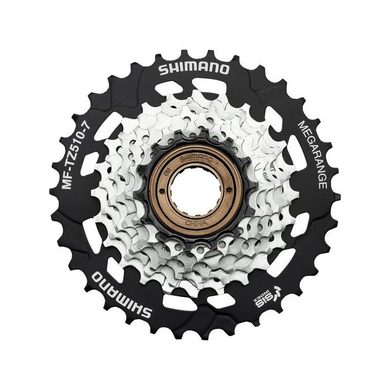Зірки задні з трещеткой Shimano MF-TZ510-7, 14-34, срібл, 7-зв.