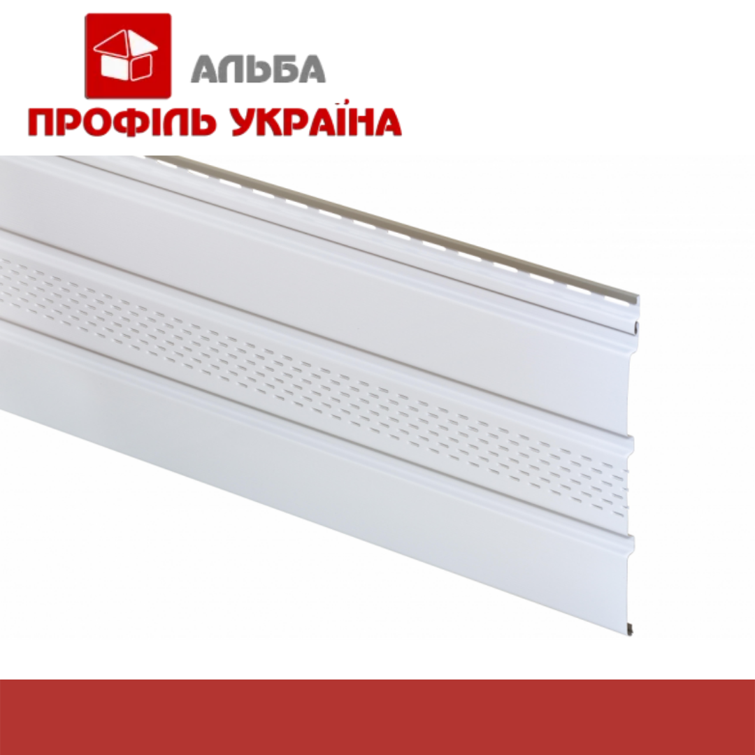 АЙДАХО - КАРНИЗНА ПІДШИВКА - ПАНЕЛЬ АЙДАХО БІЛА ПЕРФОРОВАНА 3,0 М; 0,90 М2