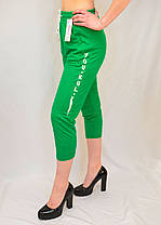 Жіночі трикотажні яскраві капрі Бриджі літні Kenalin Зелений, M/L, фото 2
