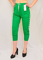 Жіночі трикотажні яскраві капрі Бриджі літні Kenalin Зелений, XL/2XL, фото 2