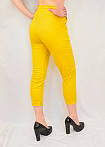 Жіночі трикотажні яскраві капрі Бриджі літні Kenalin Жовтий, XL/2XL, фото 3