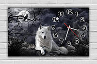 Дизайнерские настенные часы, настенные часы в прихожую, картина часы, оригинальные подарки для дома Волки,
