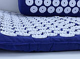 Масажний килим акупунктурний з подушкою для спини (синій), фото 5