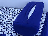 Масажний килим акупунктурний з подушкою для спини (синій), фото 2