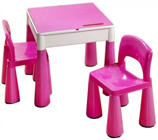 Комплект дитячих меблів Мамут (Столик та 2 кріселка) Рожевий \ набір меблів в кімнату для ігор