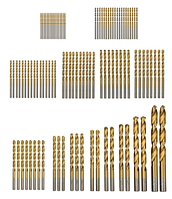 Набор спиральных сверл HSS по дереву и металлу 1,5-10мм с титановым покрытием сверла для дерева и металла 99шт
