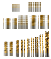 Набір спіральних свердел HSS для дерева та металу 1,5-10 мм із титановим покриттям свердла для дерева та металу 99 шт.