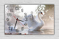 Дизайнерские настенные часы, настенные часы в прихожую, картина часы, оригинальные подарки для дома Лебедь,