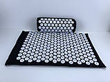 Масажний килим акупунктурний з подушкою для спини (чорний), фото 3