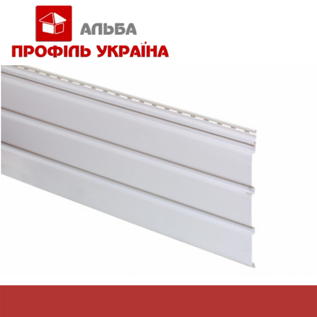 Айдахо - карнизна підшивка - ПАНЕЛЬ Айдахо БІЛА БЕЗ ПЕРФОРАЦІЇ 3,0 М; 0,90 М2