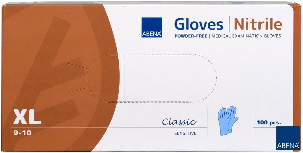 Перчатки нитриловые неопудренные ABENA Classic (голубые) 100 шт XL - фото 2 - id-p1440157197