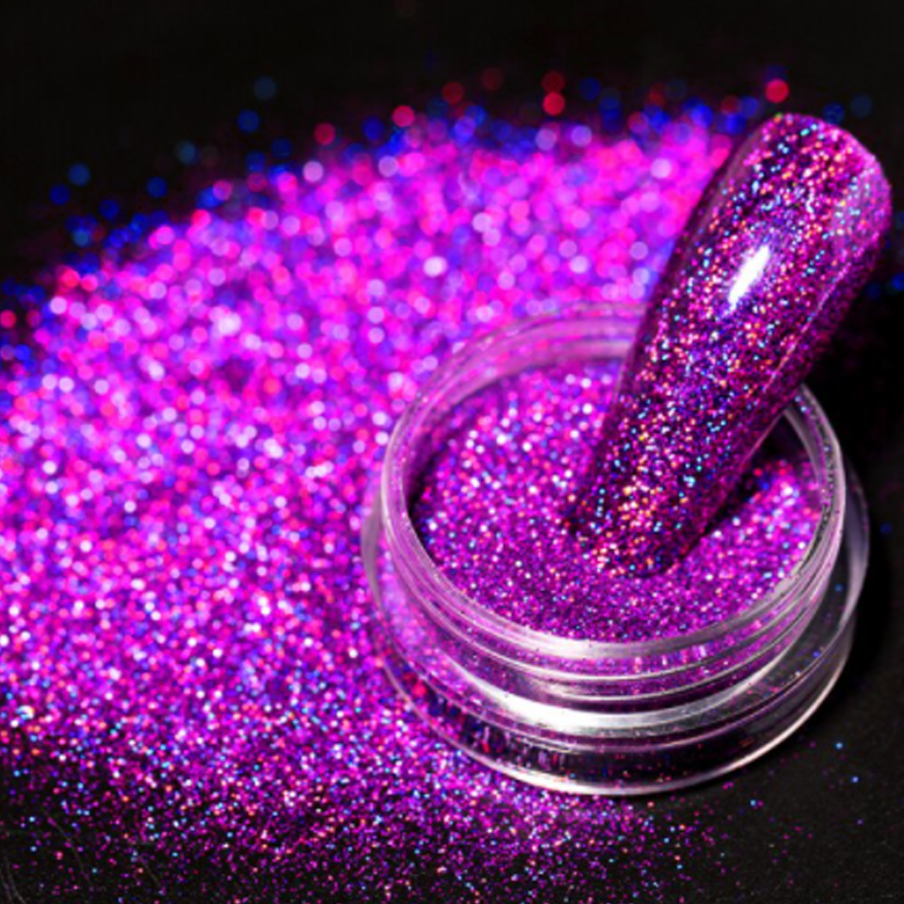 Дзеркальна пудра з голографічним ефектом 2 г, фіолетова