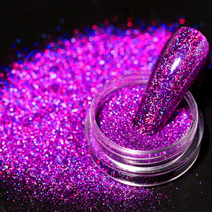 Дзеркальна пудра з голографічним ефектом 2 г, фіолетова, фото 1