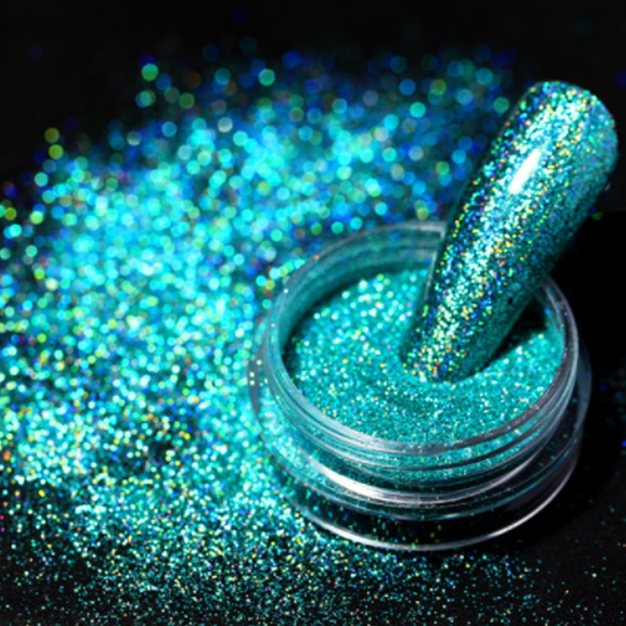 Дзеркальна пудра з голографічним ефектом 2 г, блакитна