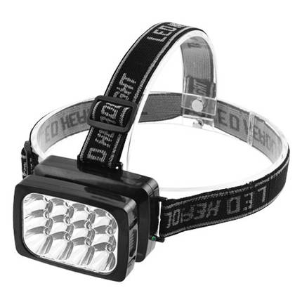 Ліхтар налобний Luxury 1837-12LED вбудований акумулятор ЗУ 220V, фото 1