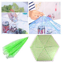 Сітка парасолька на стіл для захисту їжі від мух та ос 60х60 см салатовий, фото 5