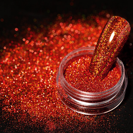 Дзеркальна пудра з голографічним ефектом 2 г, червона, фото 1