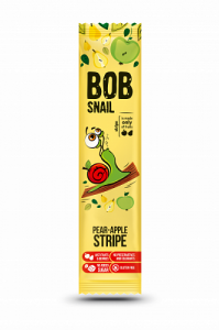 Натуральні Яблучно-Грушеві Страйпс ТМ BOB SNAIL пастила без цукру Равлик Боб