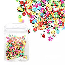 Фимо фрукты для дизайна ногтей 1000 наліпок в упаковці