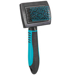 Щітка пуходерка для собак та котів Trixie (Тріксі) з пластиковою ручкою та захисними кульками 7х16 см