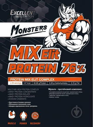 Сироватковий протеїн Excellent Nutrition MIX Elit Protein 76% 1000 г, фото 3